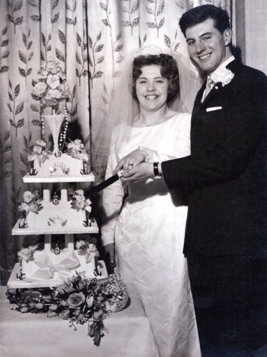 Tony and Maureen (Wedding Cutting the Cake)